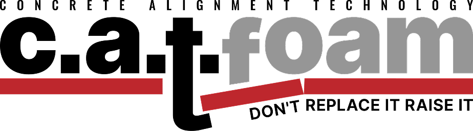 Red and gray "foam" logo on black background.